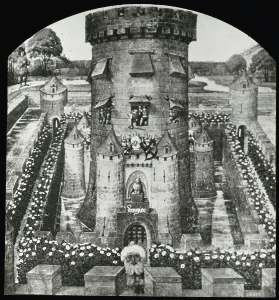 Philippe Auguste Prints: Reproduction of illustration showing Louvre Castle of Philip III