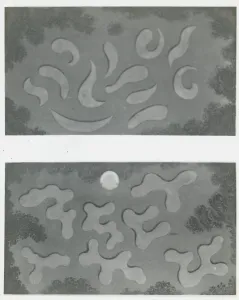 Reproduction of illustrations showing flower garden designs, between 1915 and 1925. Creator: Frances Benjamin Johnston
