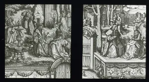 Kaiser Maximilian I Prints: Reproduction of print showing King and queen in garden