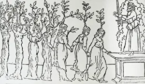 Imaginary Prints: Reproduction of print showing Nymphs before Jupiter