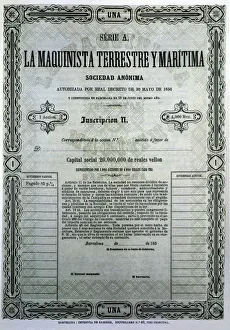 Reproduction of a share of the company Maquinista Terrestre y Maritima, S. A