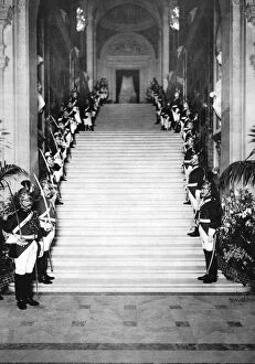 Ernest Flammarion Gallery: Republican guards at a reception, Town Hall, Paris, 1931.Artist: Ernest Flammarion