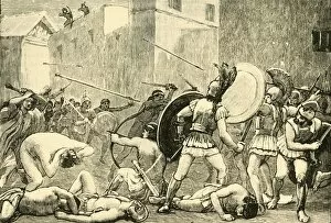 Spartan Gallery: Repulse of Pyrrhus from Sparta, 1890. Creator: Unknown