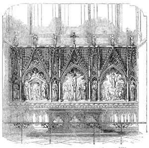 Caen Stone Prints: Reredos in the Restored Church of Bedminster, 1856. Creator: Unknown