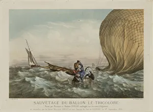 Ballooning Prints: The rescue of Jules and Caroline Duruof from their balloon Le Tricolore off the coast of