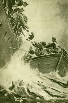Liner Gallery: A Rescue at Sea, c1930. Creator: Unknown