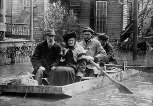 Flooded Prints: Rescue work, Dayton, 1913. Creator: Bain News Service