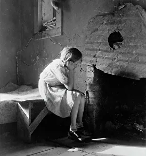 Resettlement Prints: Resettled farm child from Taos Junction to Bosque Farms project