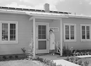 Nurse Gallery: Resident nurse and clinic, FSA camp, Farmersville, Tulare County, California, 1939