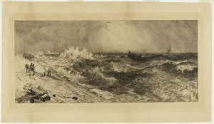 Lifeboat Prints: The Resounding Sea, 1886. Creator: Thomas Moran