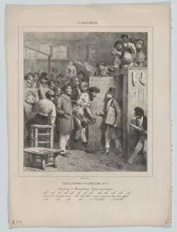 Group Of People Collection: Responsibilities of an Atelier: Number 1: The Arrival and Reception of a Newcomer, 1832