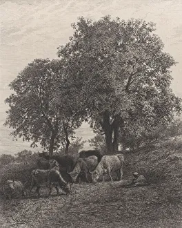 Jacque Prints: Rest, 1864. Creator: Charles Emile Jacque