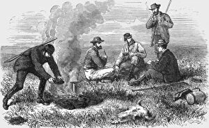Campfire Gallery: Rest after the Chase; A Buck Hunt in a South African Colony, 1875. Creator: Unknown