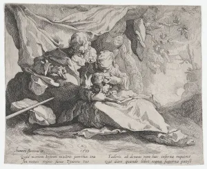 Second State Of Two Prints: The Rest on the Flight into Egypt, 1593. Creator: Gerrit Pietersz Sweelink