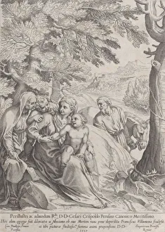 Girolamo Muzziano Prints: The rest on the flight into Egypt, 1597. Creator: Francesco Villamena