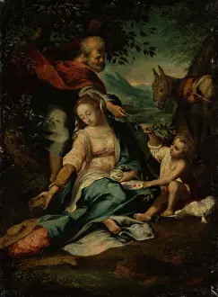 Cherry Prints: Rest on the Flight into Egypt, 1601-1700. Creator: Copy after Federico Barocci
