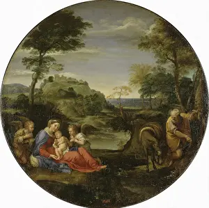 Angels Prints: Rest on the Flight into Egypt, 1604. Creator: Annibale Carracci