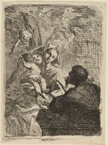 Roulette Prints: The Rest on the Flight into Egypt, 1721. Creator: Paul Troger