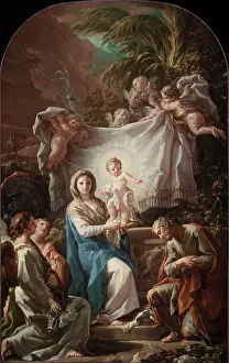 Rays Of Light Prints: Rest on the Flight into Egypt, between 1764 and 1765. Creator: Corrado Giaquinto