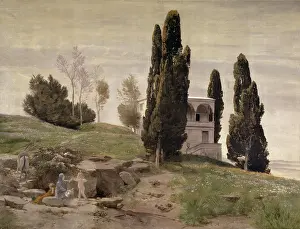 Fresco Prints: Rest on the Flight into Egypt, 1868. Creator: Arnold Bocklin
