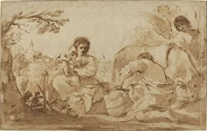 Guercino Prints: The Rest on the Flight into Egypt, c. 1626. Creator: Guercino