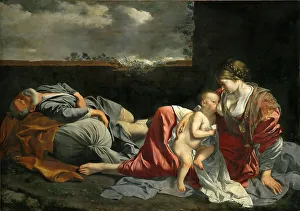 Gentileschi Prints: The Rest on the Flight into Egypt, ca 1628. Creator: Gentileschi, Orazio (1563-1638)