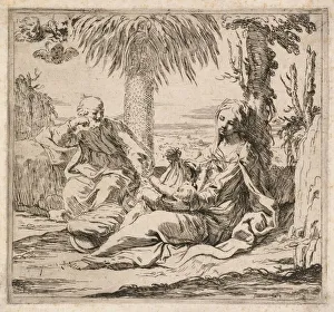 Rest on the Flight into Egypt. Creator: Elisabetta Sirani (Italian, 1638-1665)