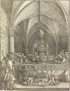 Altdorfer Albrecht Prints: The Rest on the Flight into Egypt at a Fountain, c. 1512/1515. Creator: Albrecht Altdorfer