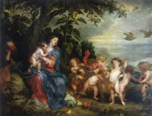 Dyke Sir Anthony Van Prints: Rest on the Flight into Egypt (Madonna with Partridges), 1632. Creator: Anthony van Dyck