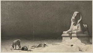 The Rest on the Flight into Egypt (recto); Sketch of a Sphinx [?] (verso), c. 1879-80