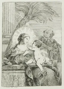 Charles Francois Hutin Prints: Rest of the Holy Family in Egypt, 1764. Creator: Charles Hutin