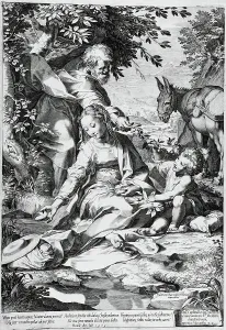 Cornelio Fiammingo Prints: The Rest on the Return from Egypt, 1575. Creator: Cornelis Cort