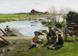 Berndtson Gunnar Prints: A Rest on the Way to the Fair, 1886. Creator: Gunnar Berndtson