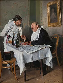 Weekday Gallery: In a restaurant, 1887. Artist: Makovsky, Vladimir Yegorovich (1846-1920)