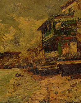 Restaurant Prints: Restaurant Bernard in Estaque, 1880. Creator: Adolphe Monticelli