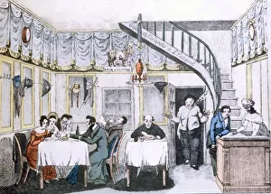 Beef Prints: Restaurant du Boeuf a la Mode from Le Gout de Jour, pub. 1830 (coloured engraving)