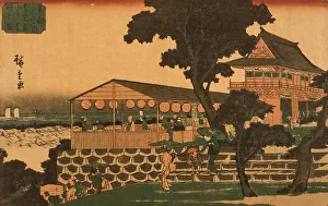 Overlooking Prints: Restaurant Overlooking Tokyo, 19th century. Creator: Ando Hiroshige