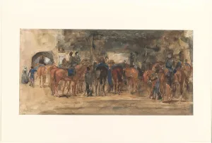 Breitner George Hendrik Prints: Resting cavalry on a square, 1880-1919. Creator: George Hendrik Breitner