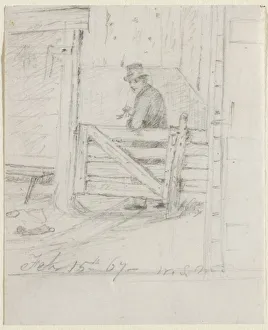 Resting on the Fence, 1867. Creator: William Sidney Mount (American, 1807-1868)