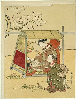 Resting in a Palanquin Beneath Cherry Blossoms, c. 1767 / 68. Creator: Suzuki Harunobu
