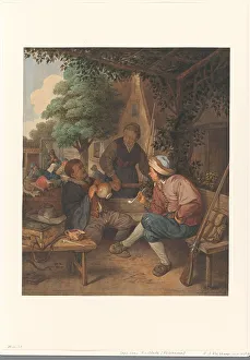 Klinkhamer Hendrik Abraham Prints: Resting travelers, 1869. Creator: Hendrik Abraham Klinkhamer