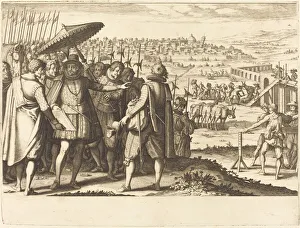 Aqueduct Collection: Restoration of the Aqueduct at Pisa, c. 1614. Creator: Jacques Callot