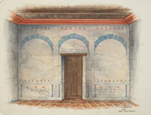 Holt Geoffrey Prints: Restoration Drawing, 1937. Creators: Geoffrey Holt, Harry Mann Waddell