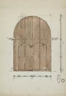 Double Door Gallery: Restoration Drawing of Original 'Needles Eye'Doors