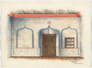 Holt Geoffrey Prints: Restoration Drawing: Wall Painting, c. 1939. Creators: Geoffrey Holt, Harry Mann Waddell