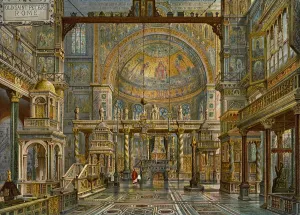 Brewer Collection: Restoration of Old St Peters, Rome, 1907. Artist: HW Brewer