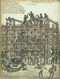 Restraining Prints: Restraining a Wild Elephant, 1785. Creator: Jan Brandes