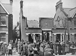 The result of an air raid: A wrecked house in Southend, 1915
