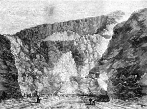 Explosives Prints: Results of the Great Blasting Operation at Holyhead, North Wales, 1856. Creator: Unknown