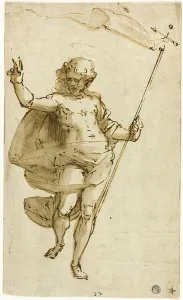 Resurrected Prints: Resurrected Christ, c.1559. Creator: Luca Cambiaso